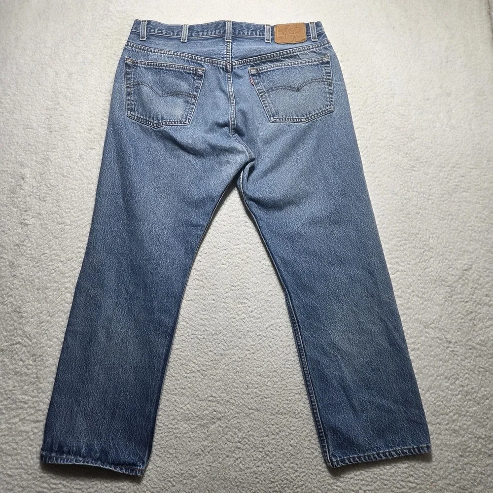 Vintage 1980s Levi's 501 Size 34x27 Button Fly USA Made‎ Distressed Faded